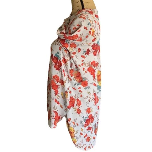 PLEIONE Floral Popover Long Roll-up Sleeves Blouse - Picture 3 of 11